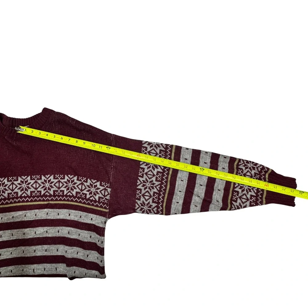 Vtg The‎ Mens Store Sears XL Snowflake Fair Isle Knit Sweater Pullover Holiday